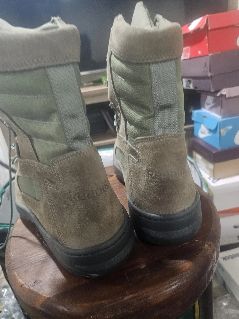 Reebok Men's Tactical Lace-Up Boots in Olive Green and Black